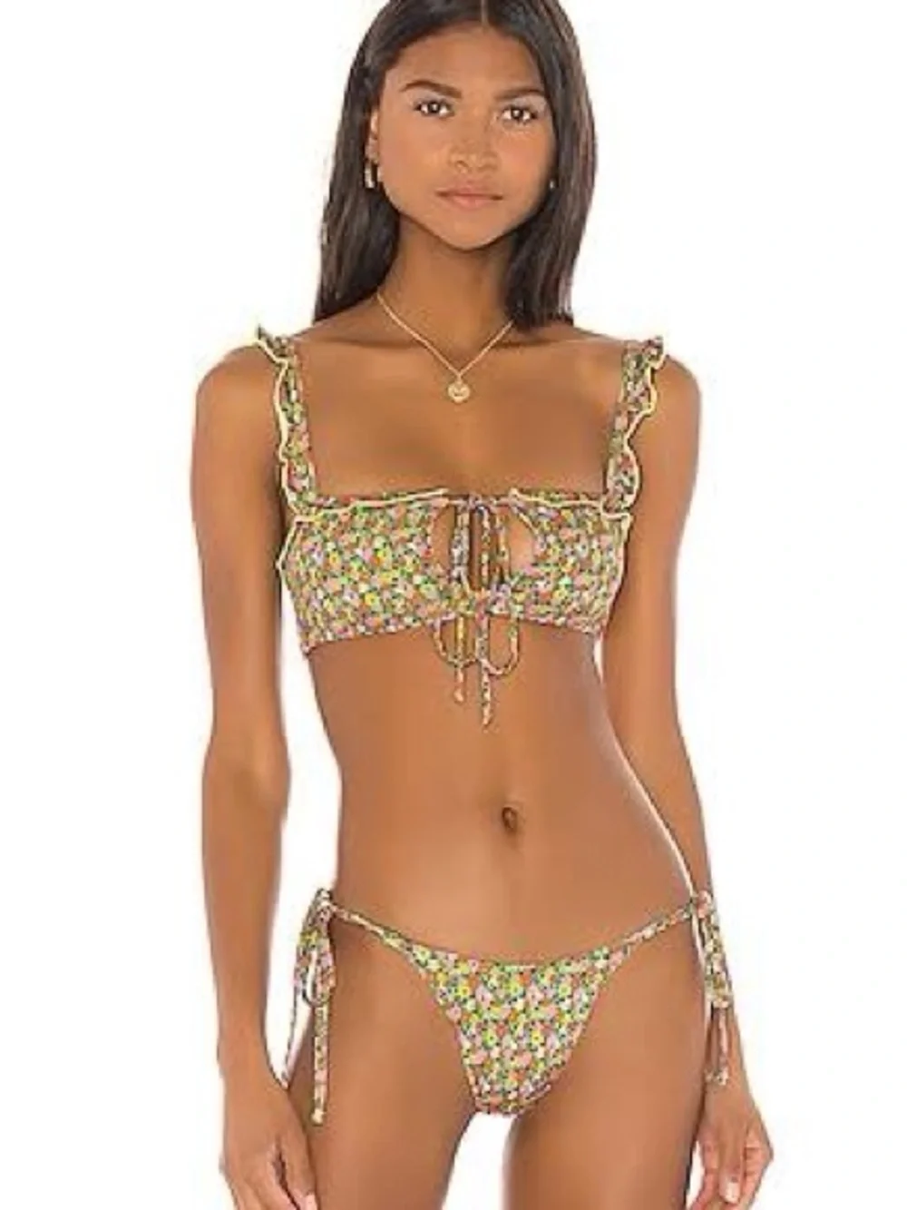 Frankie’s Bikinis Makenzie Top and Bottom in Hippie Print